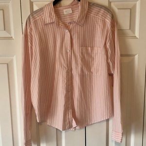Abound pink & white button up
